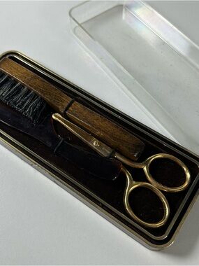 Moustache & barbe grooming kit set made in west germany vintage ancien In Box